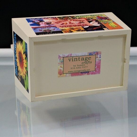 Vintage Look Craft Caddy Carrier Organizer Decoupage Vintage Crafts By Bonnie - Picture 11 of 11